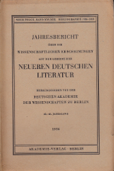 Jahresbericht über die wissenschaftlichen Erscheinungen auf dem Gebiete der neueren deutschen Literatur
