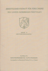 Buchcover Arbeitsgemeinschaft für Forschung des Landes Nordrhein-Westfalen. Geisteswissenschaften; ...