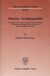 Monetäre Verteilungspolitik - Hinterberger, Friedrich