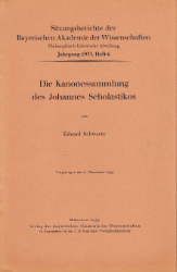 Die Kanonessammlung des Johannes Scholastikos