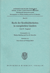 Recht der Kreditsicherheiten in europäischen Ländern, Teil IV: England