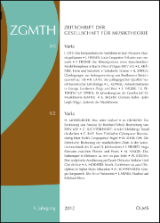 ZGMTH. Zeitschrift der Gesellschaft für Musiktheorie. 9. Jahrgang 2012