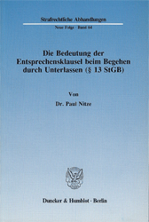Buchcover Die Bedeutung der Entsprechensklausel beim Begehen durch Unterlassen (§ 13 StGB)