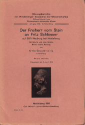 Der Freiherr vom Stein an Fritz Schlosser auf Stift Neuburg bei Heidelberg