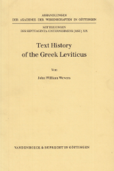 Buchcover Text History of the Greek Leviticus