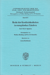 Recht der Kreditsicherheiten in europäischen Ländern, Teil VII/1: Spanien