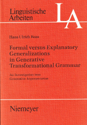 Formal versus Explanatory Generalizations in Generative Transformational Grammar