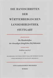 Die Handschriften der ehemaligen Königlichen Hofbibliothek [Stuttgart]. Band 1: Codices ascetici. Teil 2