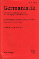 Germanistik. Band 45 (2004) Heft 3/4
