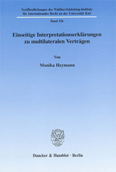 Einseitige Interpretationserklärungen zu multilateralen Verträgen