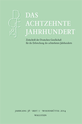 Das Achtzehnte Jahrhundert. Jahrgang 38, Heft 1