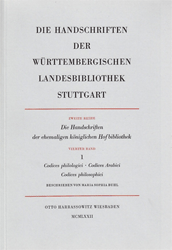 Die Handschriften der ehemaligen königlichen Hofbibliothek Stuttgart. Band 4.1