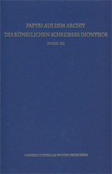 Buchcover Papyri aus dem Archiv des Königlichen Schreibers Dionysios