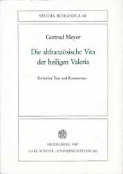 Die altfranzösische Vita der heiligen Valeria