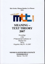 Meaning-Text Theory 2007