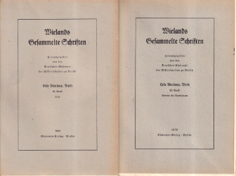 Wielands Gesammelte Werke. 23. Band: Kleine Schriften III, 1783-1791